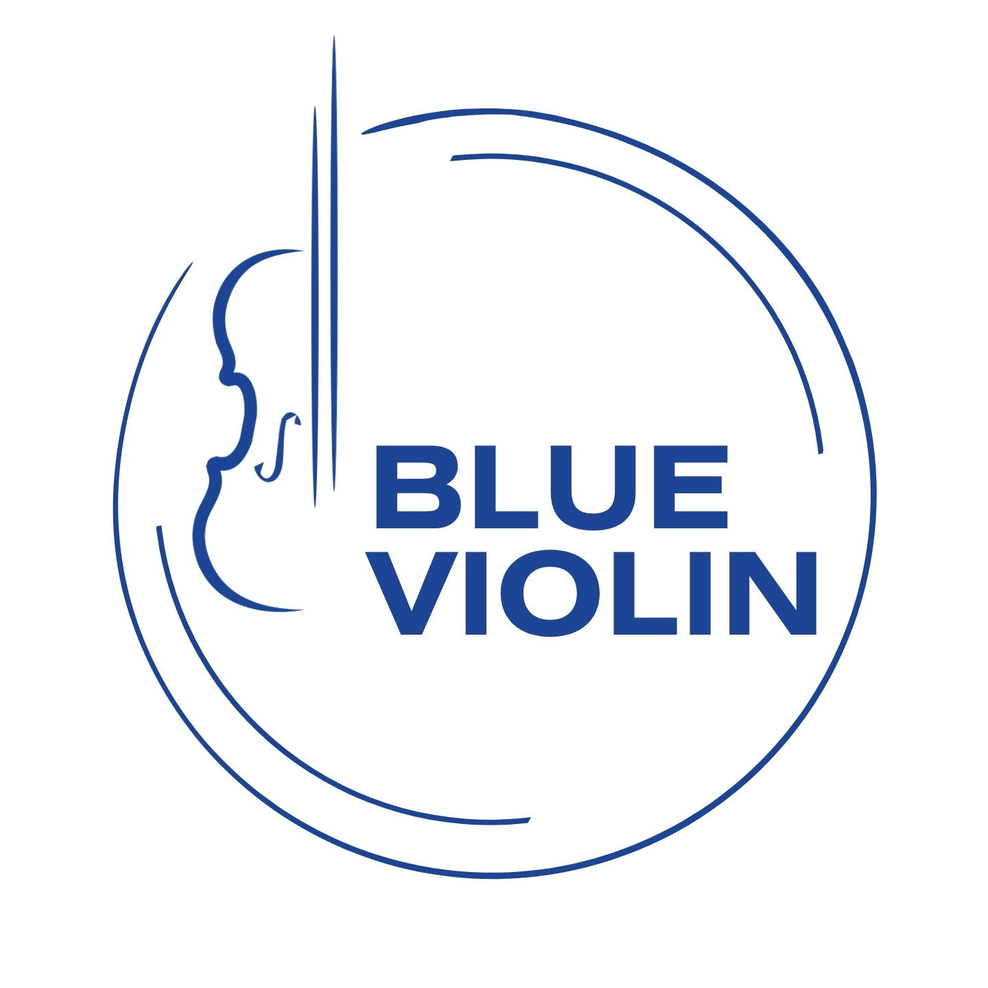 Blue Violin Logo with Circle